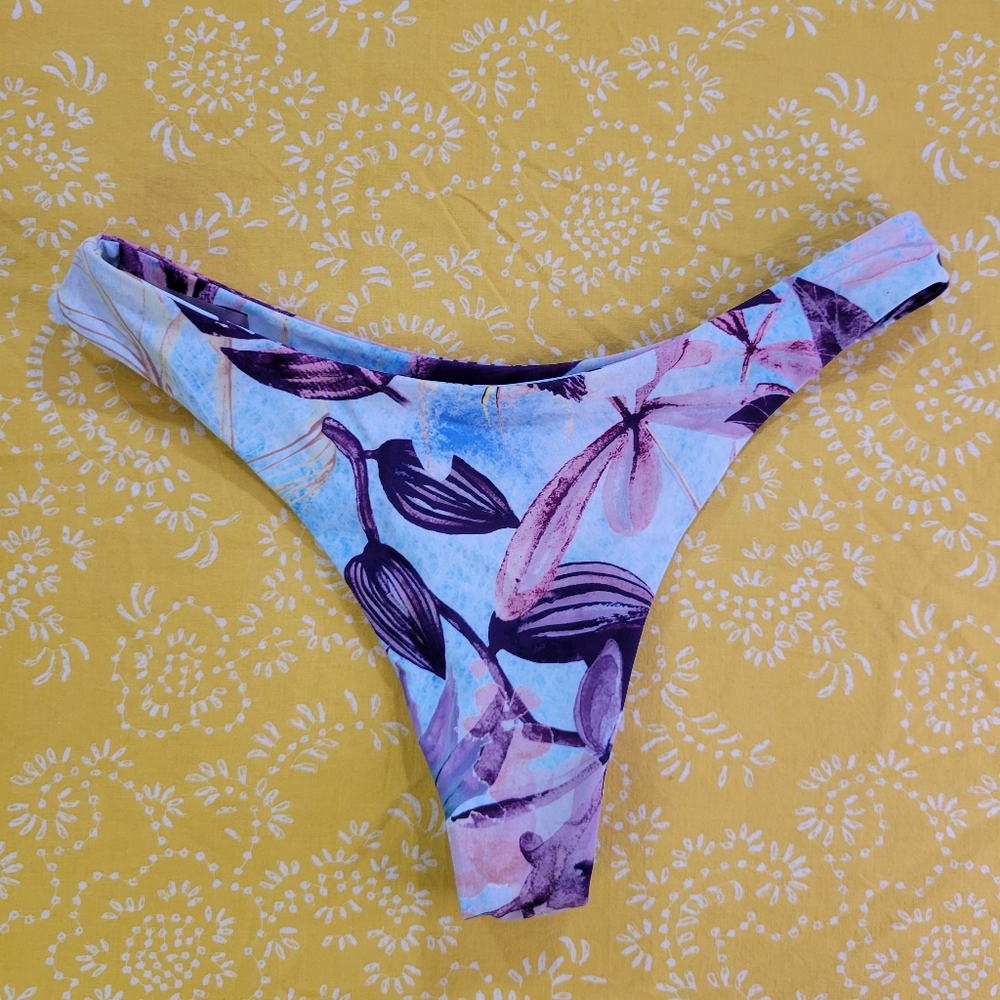 Shein Blue and Purple Floral Bikini Bottom, S